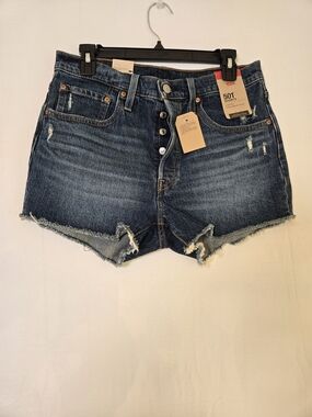 Levi's 501 High-Rise Cutoff Denim Shorts - Dark Blue